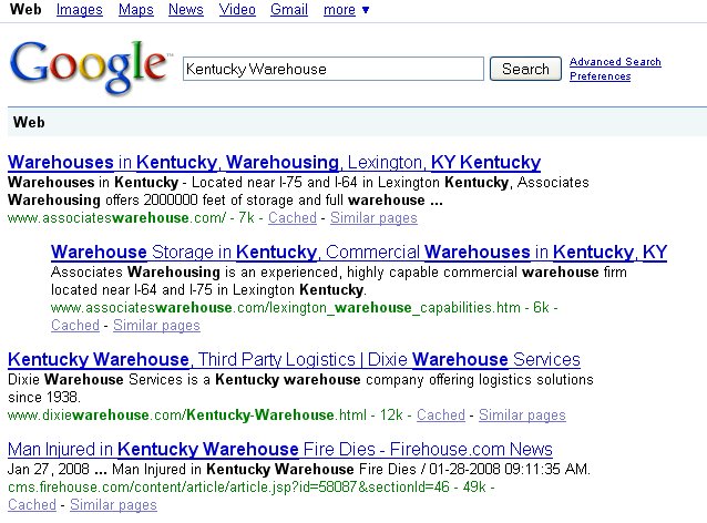 Local SEO Case Study - Kentucky Warehouse